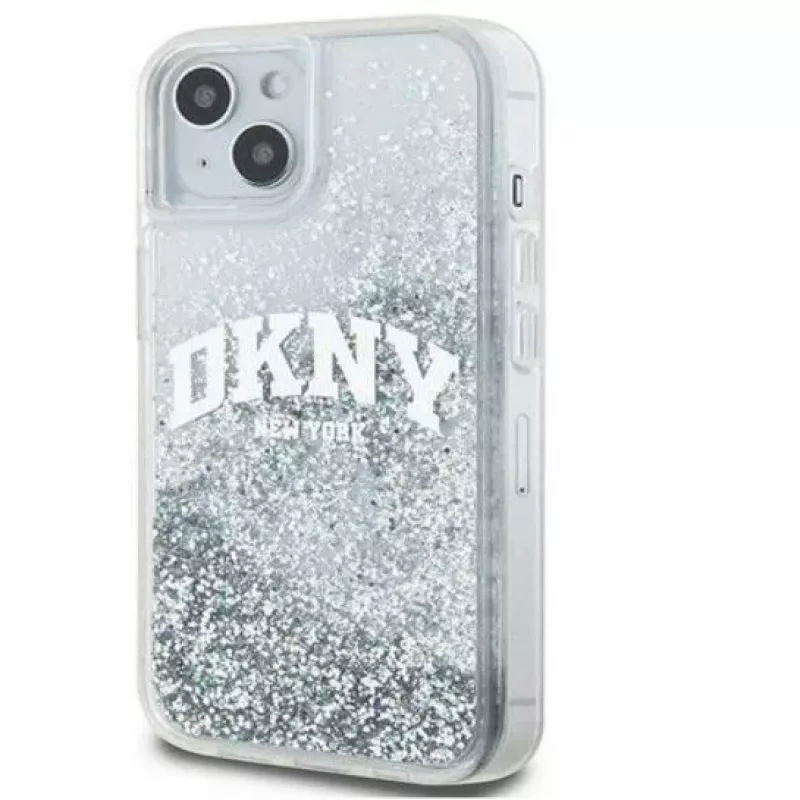 DKNY Apple iPhone 15 Hardcase Liquid Glitter Big Logo Black