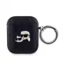 Karl Lagerfeld PU Embossed Karl and Choupette Heads Case für AirPods 1/2 Schwarz