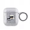 Karl Lagerfeld PU Embossed Karl and Choupette Heads Case für AirPods 1/2 Silber