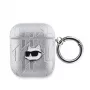 Karl Lagerfeld PU Embossed Choupette Head Case für AirPods 1/2 Silber