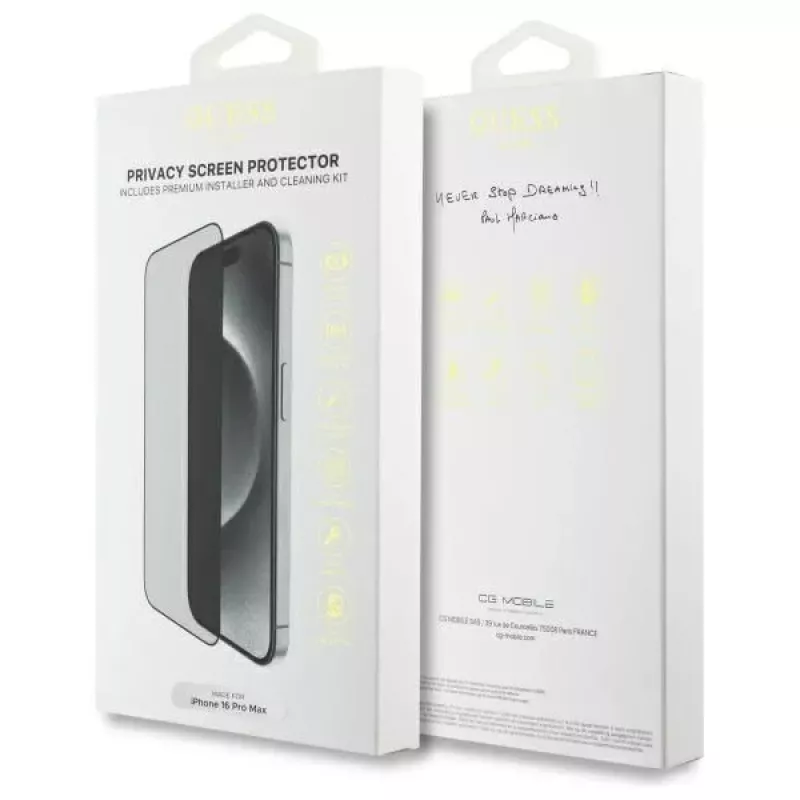 Guess iPhone 16 Pro Max Privacy Screen Protector 2.5D Outline