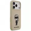 Karl Lagerfeld Apple iPhone 17 Pro Silikonhülle mit MagSafe - Braun (KL Sketch & Logo)