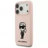 Karl Lagerfeld Silikonhülle für iPhone 17 Pro mit MagSafe, KL Sketch & Logo, Pink