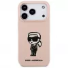 Karl Lagerfeld Silikonhülle für iPhone 17 Pro mit MagSafe, KL Sketch & Logo, Pink