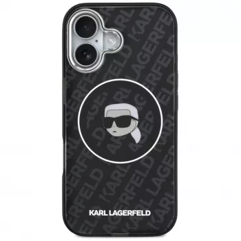 Karl Lagerfeld Apple iPhone 17 Silikonhülle mit MagSafe KL Head Logo Schwarz