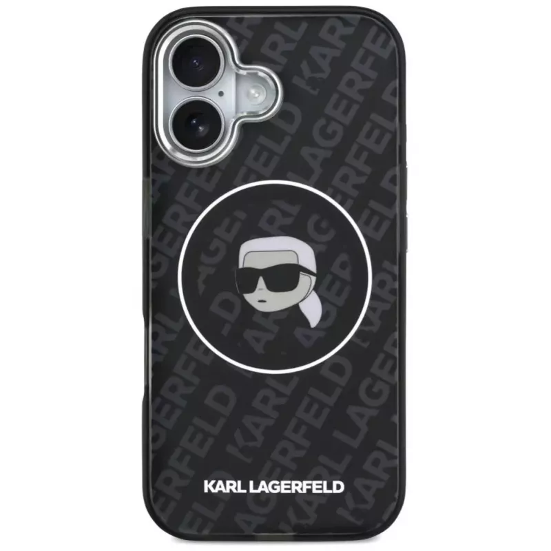 Karl Lagerfeld Apple iPhone 17 Silikonhülle mit MagSafe KL Head Logo Schwarz