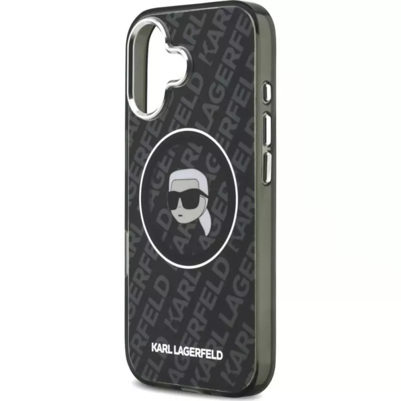 Karl Lagerfeld Apple iPhone 17 Silikonhülle mit MagSafe KL Head Logo Schwarz