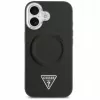 Guess Apple iPhone 17 PU Leder Triangle Logo MagSafe Hülle Schwarz