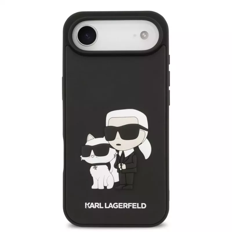 Karl Lagerfeld Apple iPhone 13 Pro 3D Rubber Karl and Choupette Case Black