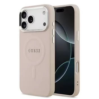 Guess Apple iPhone 17 Pro Silikonhülle mit MagSafe Classic Logo Pink