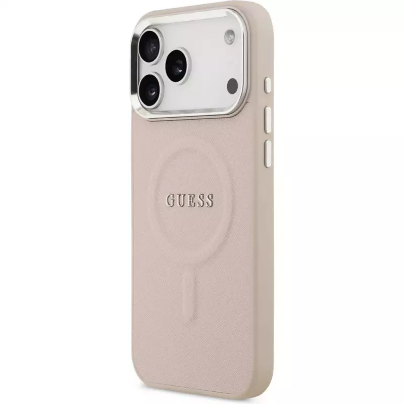 Guess Apple iPhone 17 Pro Max Silikonhülle mit MagSafe Classic Logo Pink