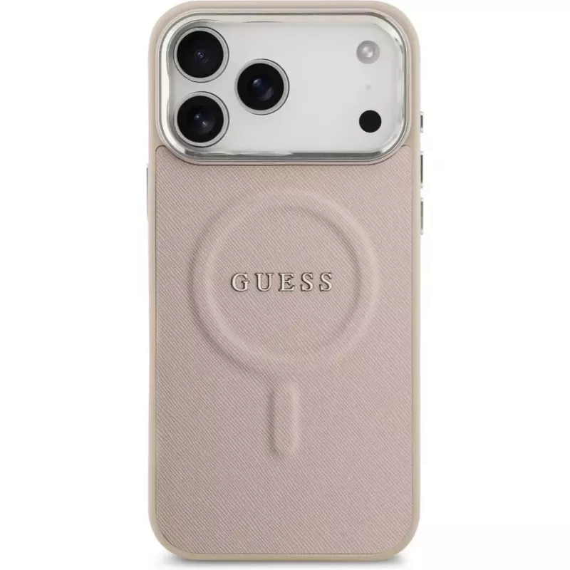 Guess Apple iPhone 17 Pro Max Silikonhülle mit MagSafe Classic Logo Pink