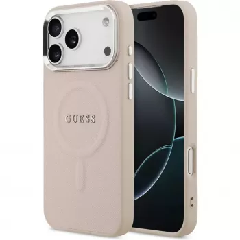 Guess Apple iPhone 17 Pro Max Silikonhülle mit MagSafe Classic Logo Pink