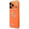 Guess IML 4G Script Metal Case für iPhone 15 Pro - Orange