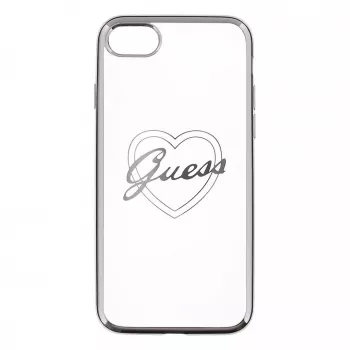 Guess Apple iPhone 7 / 8 Heart TPU Case Silber