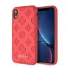 Guess Apple iPhone XR Debossed PU Leather Hard Case Peony Red