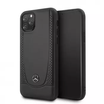 Mercedes-Benz Apple iPhone 11 Pro Leder Hardcase Perforation Schwarz