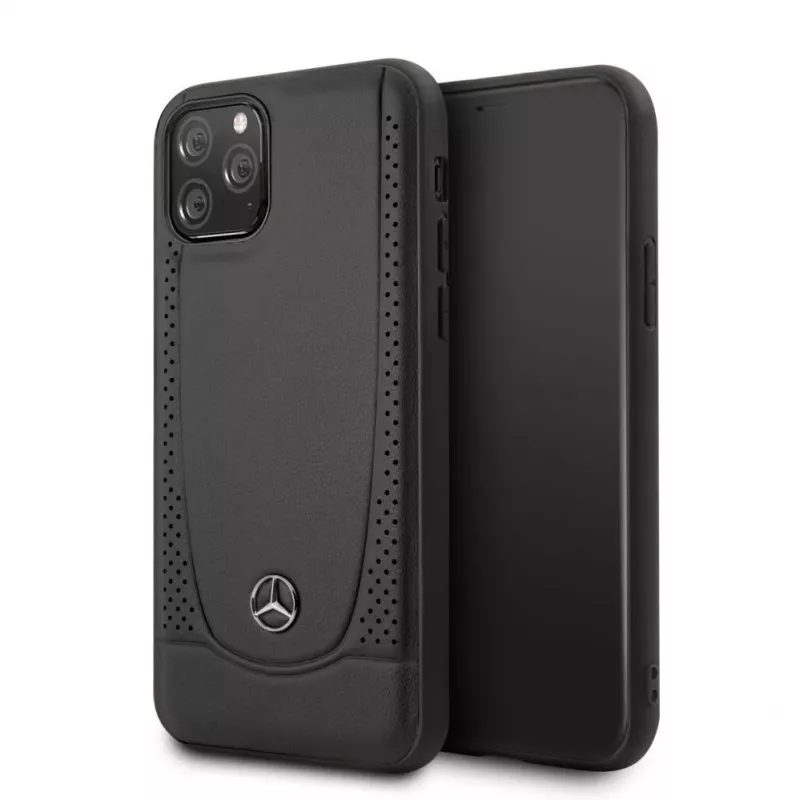 Mercedes-Benz Apple iPhone 11 Pro Leder Hardcase Perforation Schwarz