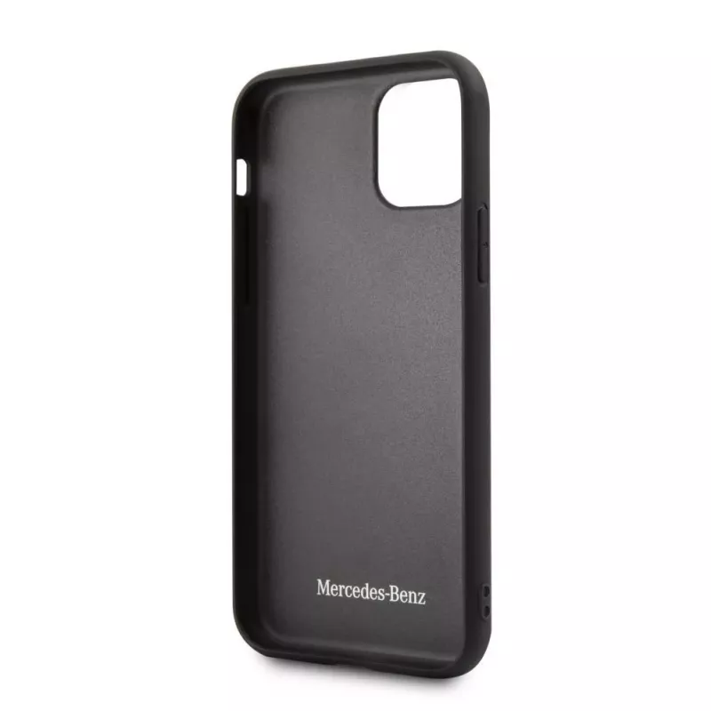 Mercedes-Benz Apple iPhone 11 Pro Leder Hardcase Perforation Schwarz
