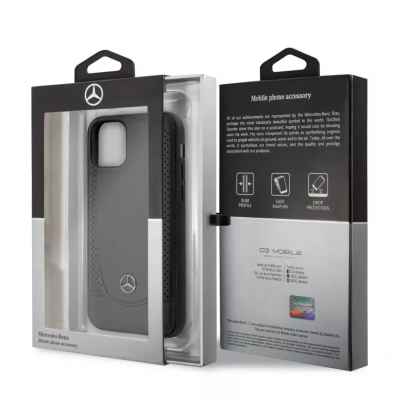 Mercedes-Benz Apple iPhone 11 Pro Leder Hardcase Perforation Schwarz