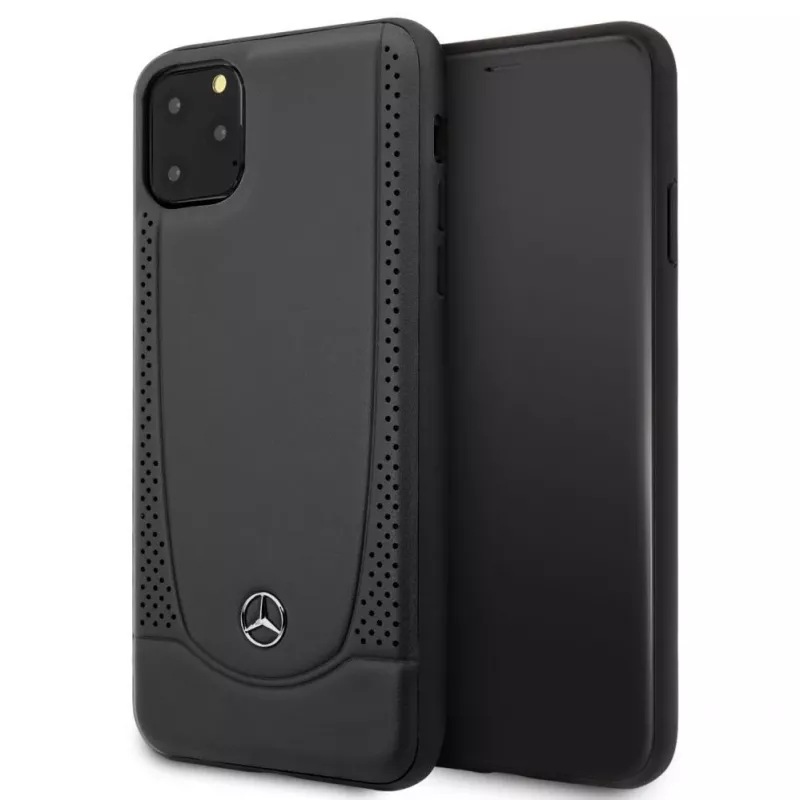 Mercedes-Benz Apple iPhone 11 Pro Max Leder-Hardcase mit Perforation Schwarz