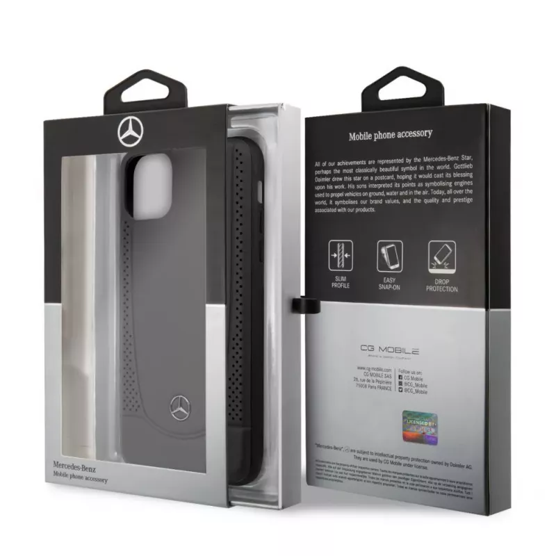 Mercedes-Benz Apple iPhone 11 Pro Max Leder-Hardcase mit Perforation Schwarz