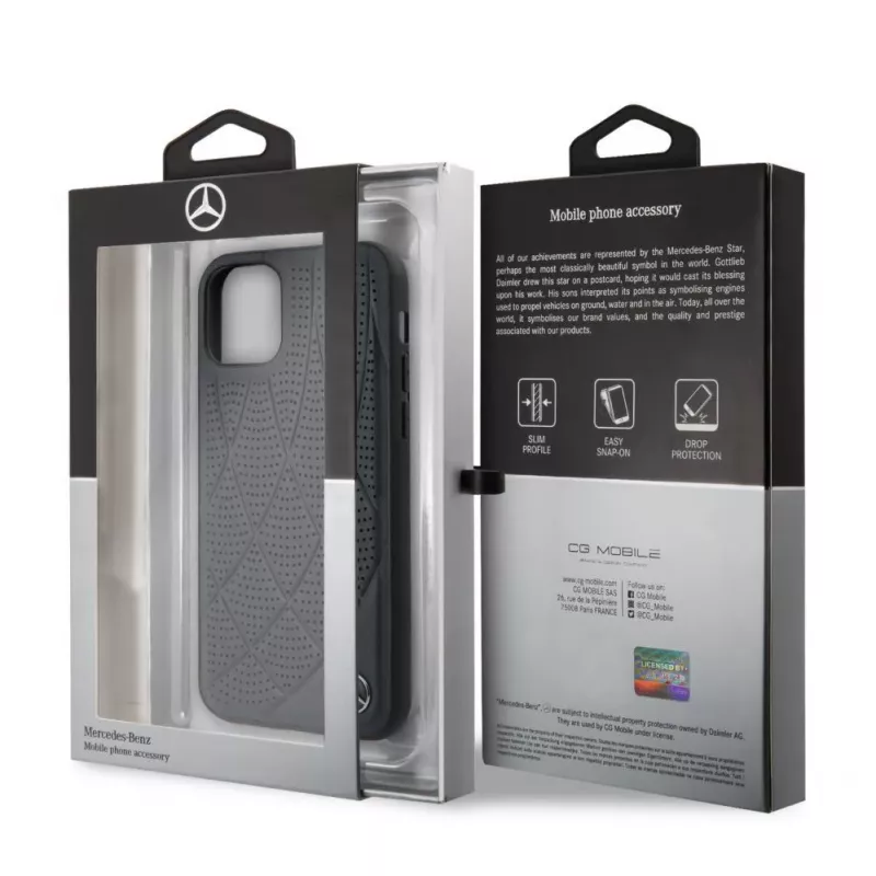 Mercedes-Benz Apple iPhone 11 Pro Quilted Genuine Leather Case Blau
