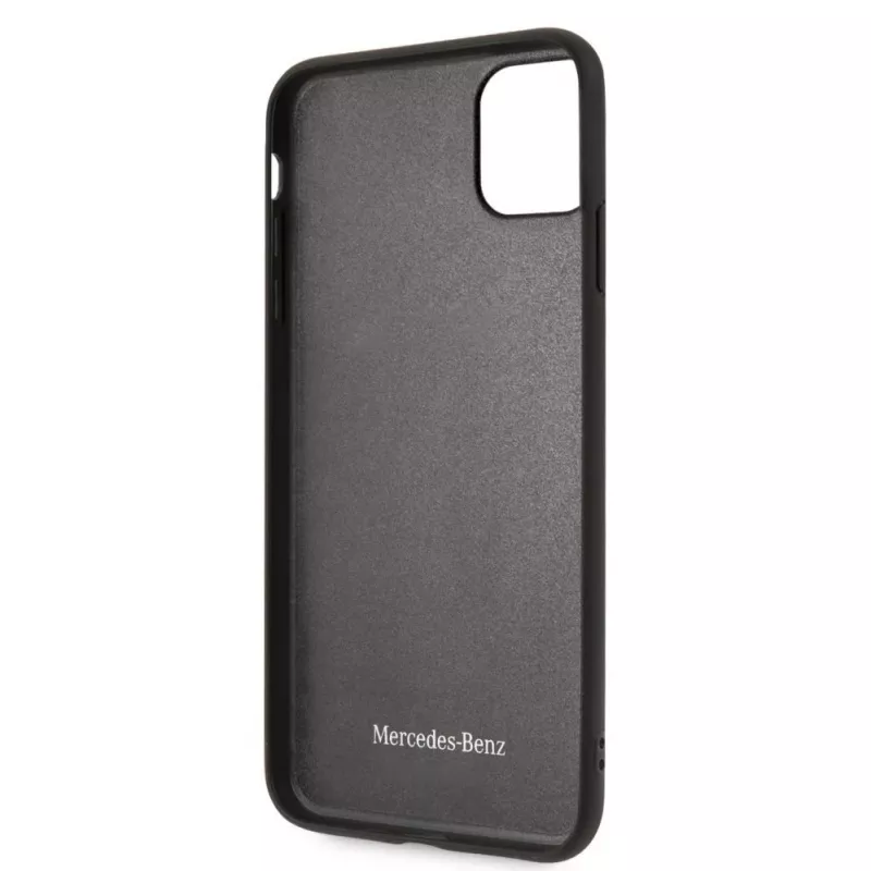 Mercedes-Benz Apple iPhone 11 Pro Max Quilted Genuine Leather Back Cover Blau