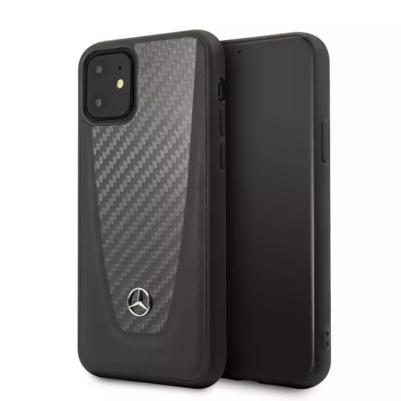 Mercedes-Benz Apple iPhone 11 Hard Case Leder Carbon Schwarz