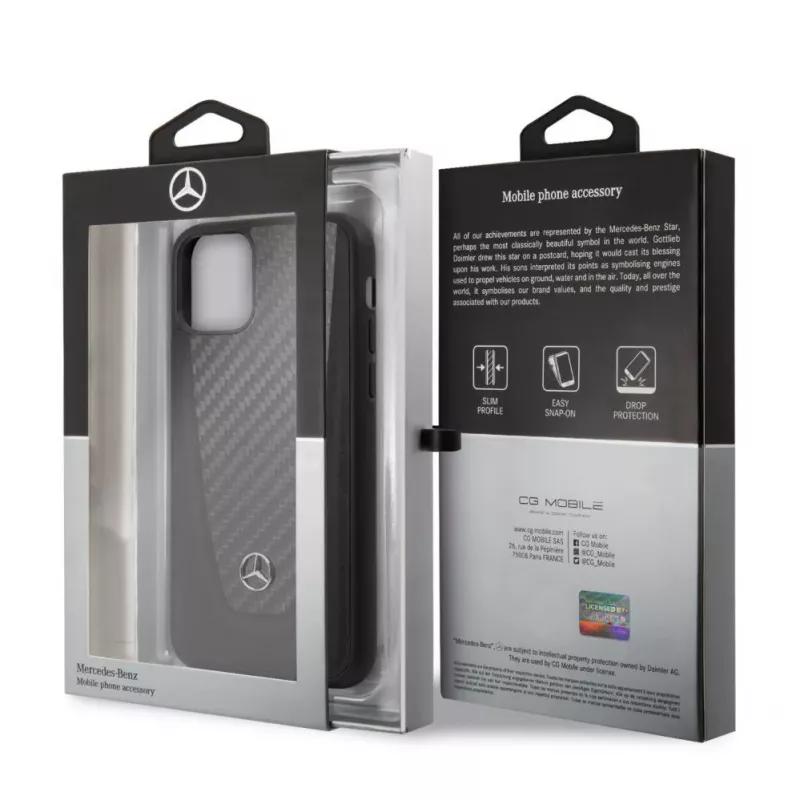 Mercedes-Benz Apple iPhone 11 Hard Case Leder Carbon Schwarz
