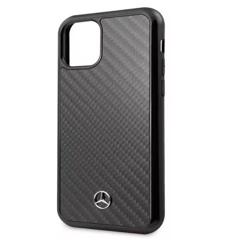 Mercedes-Benz Apple iPhone 11 Pro Max Hard Case Leder Carbon Schwarz