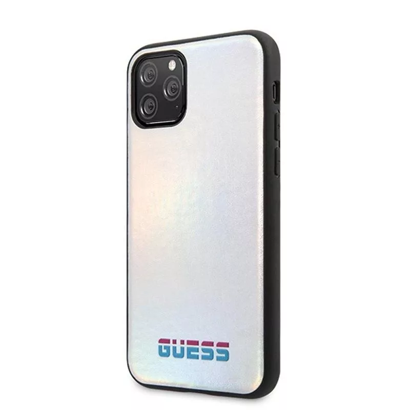 Guess Apple iPhone 11 Pro Iridescent Cover Silber