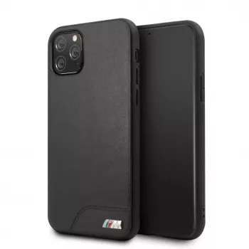 BMW Apple iPhone 11 Pro Hardcase Glattes PU-Leder Schwarz