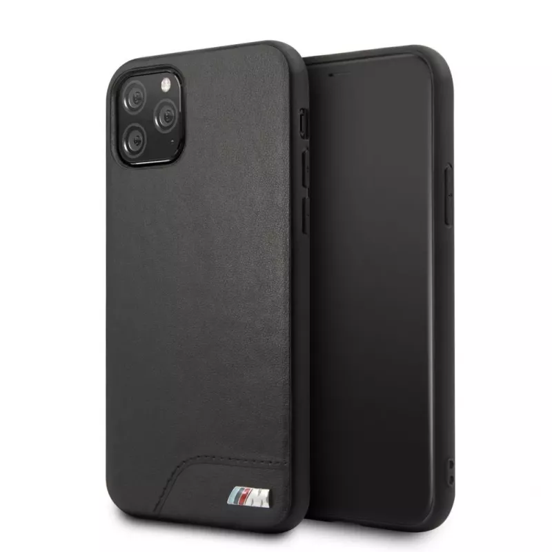 BMW Apple iPhone 11 Pro Hardcase Glattes PU-Leder Schwarz