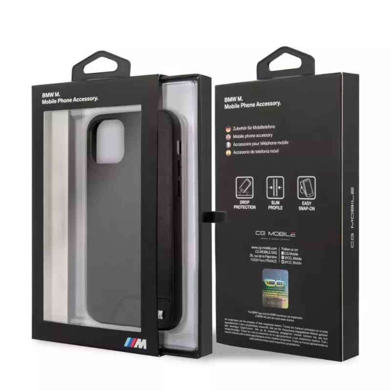 BMW Apple iPhone 11 Pro Hardcase Glattes PU-Leder Schwarz