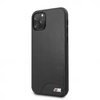 BMW Apple iPhone 11 Pro Hardcase Glattes PU-Leder Schwarz