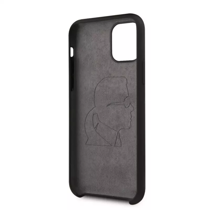 Karl Lagerfeld Apple iPhone 11 Pro Silikon Ikonik White Outline Black Back Cover