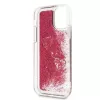Guess iPhone 12 mini 5,4 inch Liquid Glitter Charms Cover Raspberry