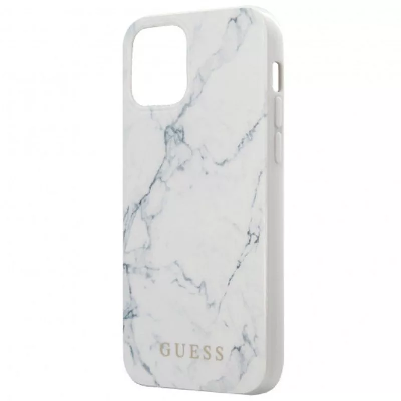 Guess Apple iPhone 12 mini 5,4 inch PC/TPU Marble Cover Weiß