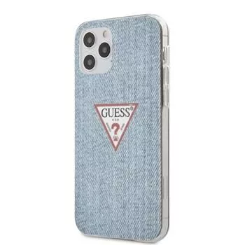 Guess iPhone 12 Pro Max PC/TPU Denim Triangle Cover Light Blue