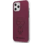 Karl Lagerfeld Apple iPhone 12/12 Pro 6,1 inch PC/TPU Metallic Iconic Outline Cover Dark Pink