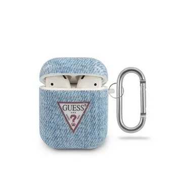 Guess AirPods Denim Triangle Case Hellblau