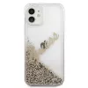 Guess Apple iPhone 12 Mini 5,4 Zoll Liquid Glitter Vintage Cover Gold