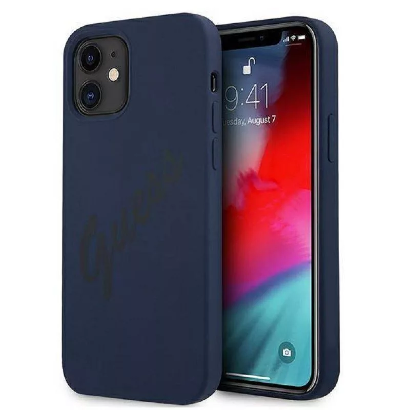 Guess Apple iPhone 12 Mini 5,4 inch Vintage Cover Blau