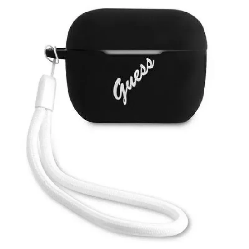 Guess Apple AirPods Pro Hülle Silikon Vintage Schwarz