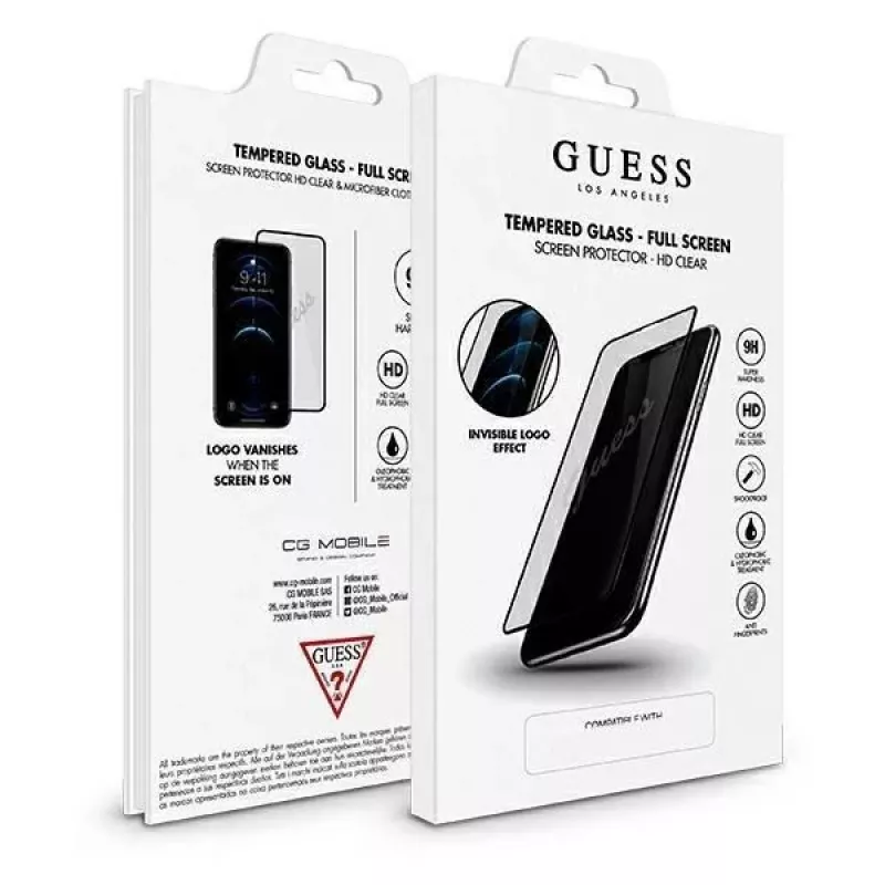 Guess Tempered Glass GUSPP12LSLTR Displayschutzfolie für Apple iPhone 12 Pro Max 6,7 Zoll Vintage Magic Logo