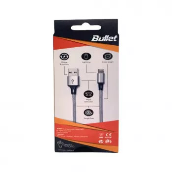 BULLET Lightning auf USB-A Kabel 1m, 2,4A Weiß