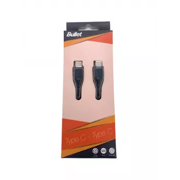 BULLET USB-C auf USB-C Kabel 1m, 2,4A Schwarz