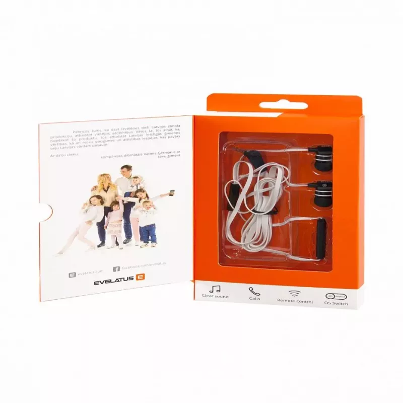 Evelatus Universal Hands Free EEP01 mit Mikrofon Schwarz