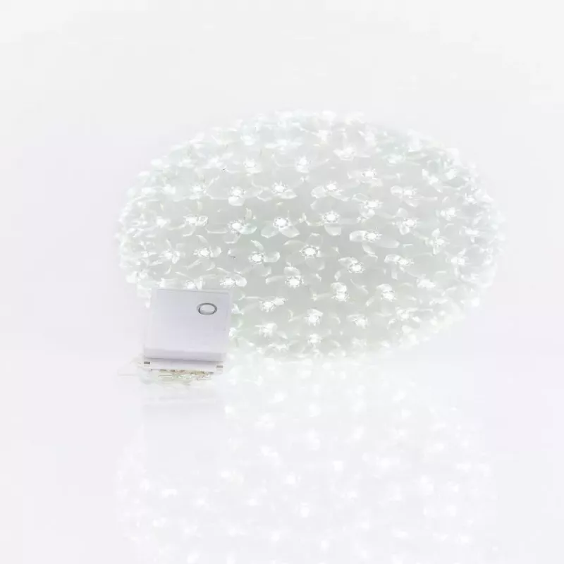 iLike Bumba ar puķēm 465 200LED D-20cm Weiß Dekorative Kugelleuchte mit Blumenmuster